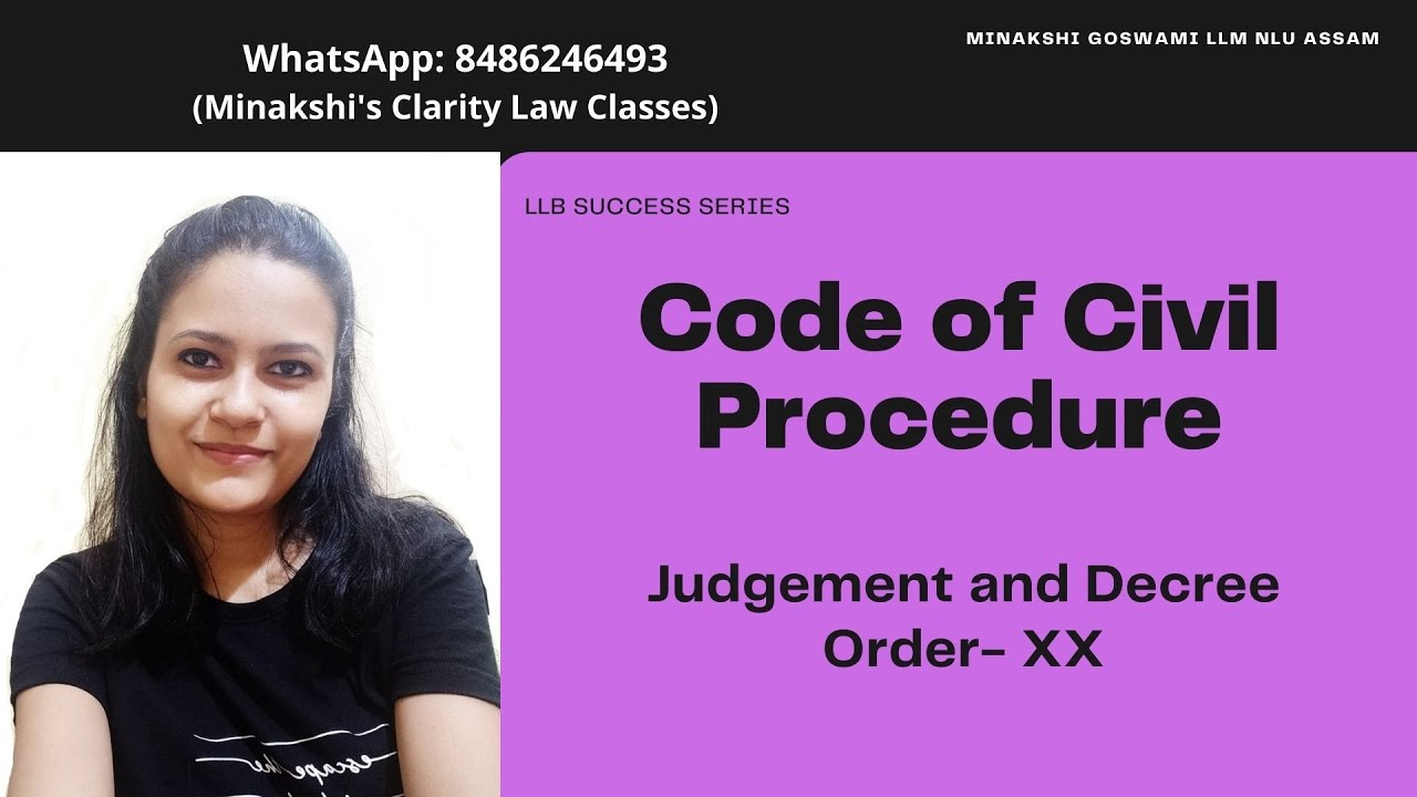 Judgement and Decree Order XX Rule 1-20 of Code of Civil Procedure CPC complete notes for KSLU KLE