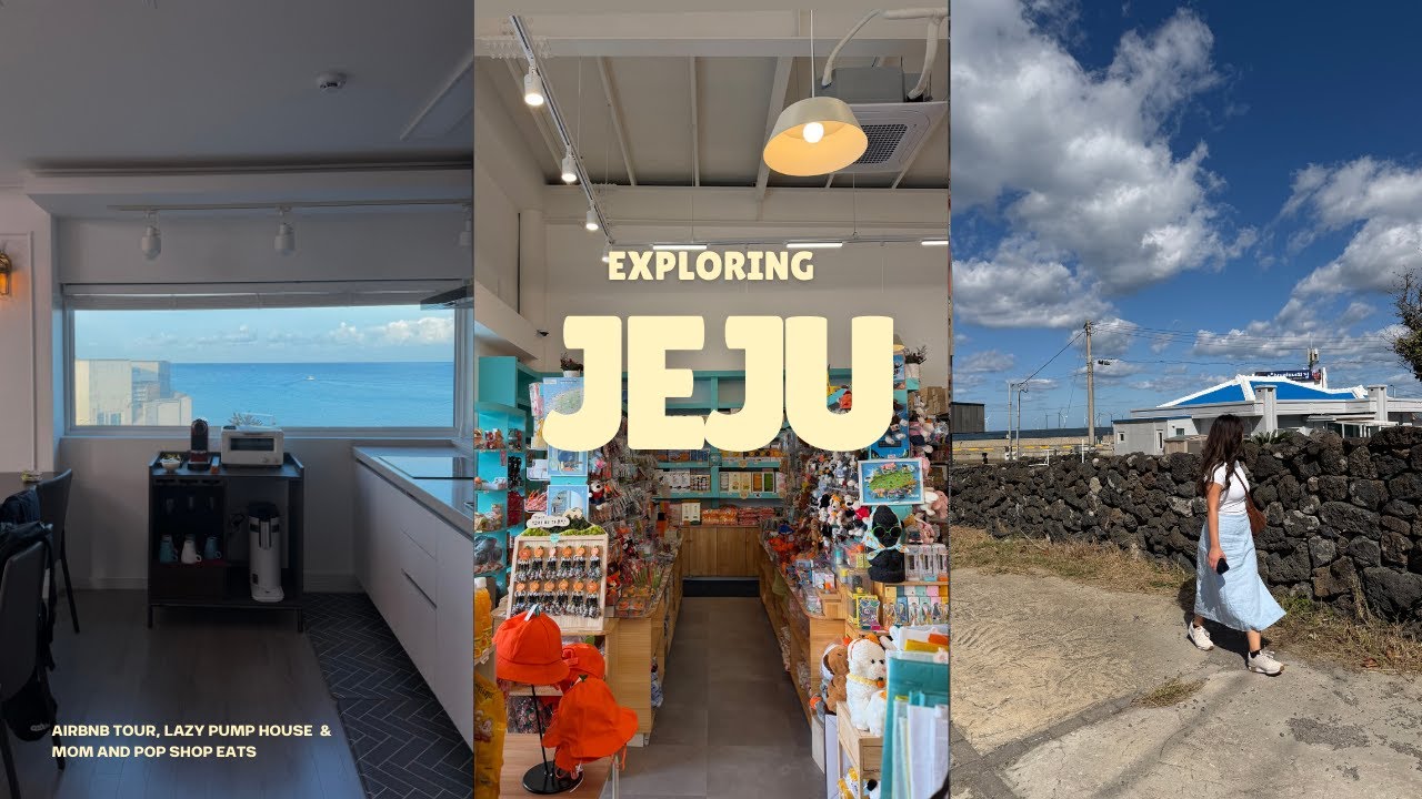 Jeju Island Vlog Day 1 l airbnb tour, lazy pump house & mom and pop shop eats