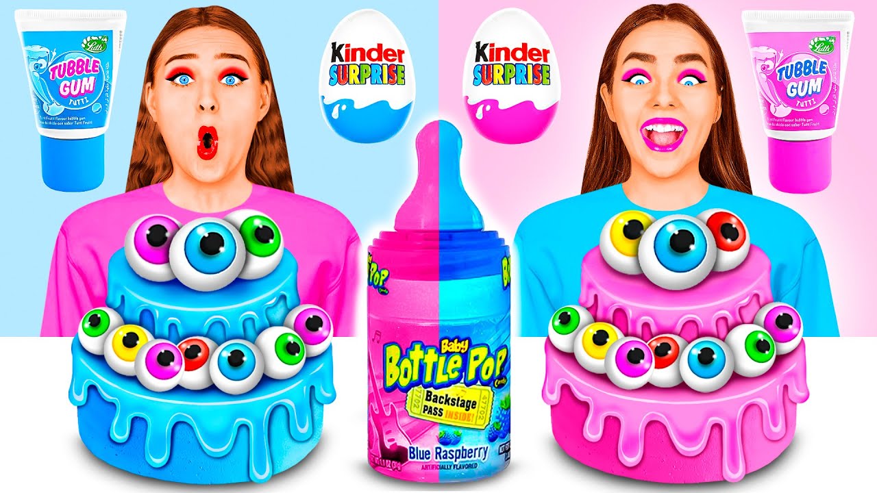 Comida Rosa vs Comida Azul Desafio | Deliciosos Truques de Cozinha por RaPaPa Best