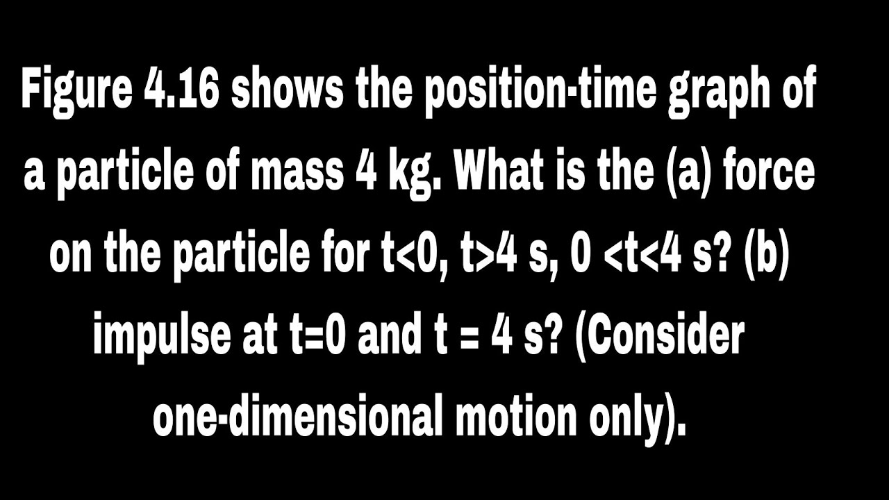 Figure 4.16 shows the position-time graph of a particle of mass 4 kg. What is the (a) force on the