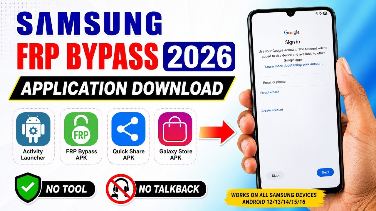 Samsung FRP Bypass Android 15/16 2026 🔓 Latest Security | 100% Working | No PC Needed