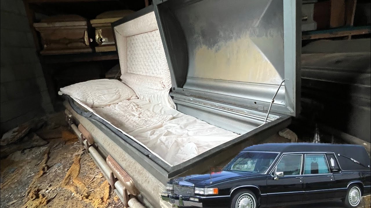 Exploring ABANDONED FUNERAL HOME! | OVER $30,000 IN CASKETS AND HEARSE LEFT BEHIND!