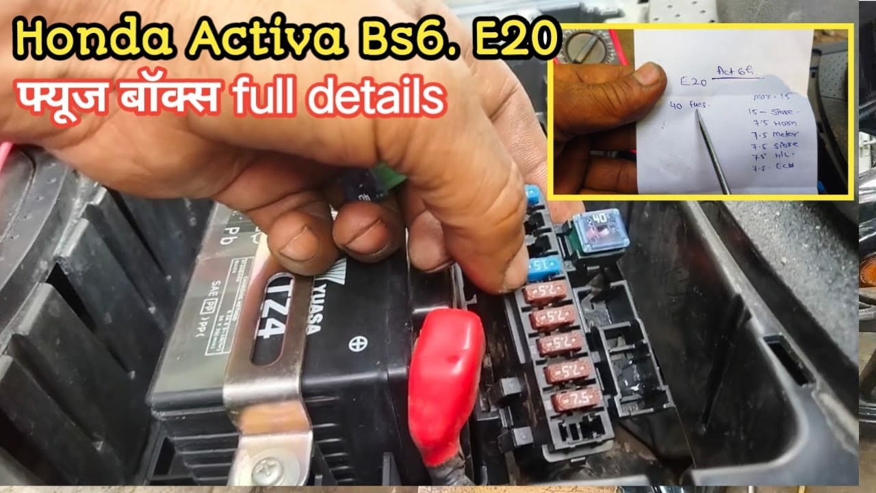HONDA ACTIVA BS6 E20 fuse box full detailed video 