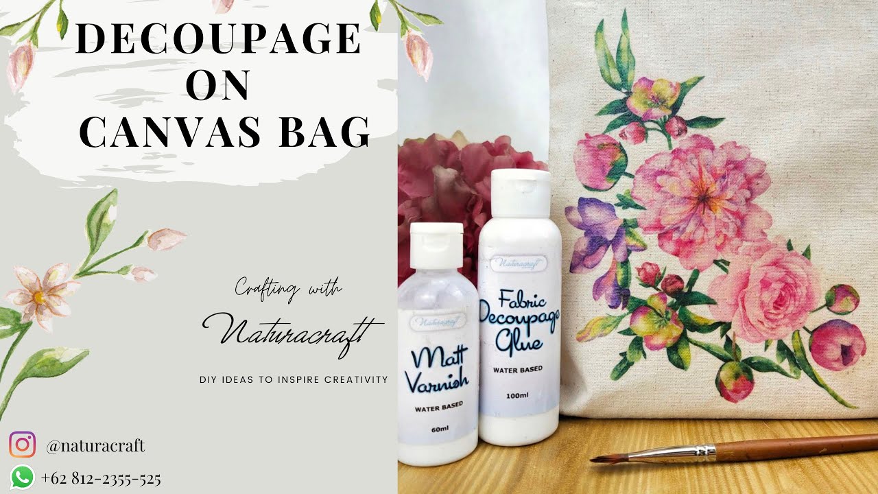 Decoupage On Canvas Bag