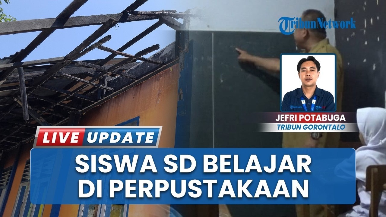 GORONTALO UPDATE ~ Miris! SD 4 Tahun Terbakar Belum DIperbaiki, Siswa Belajar di Perpustakaan