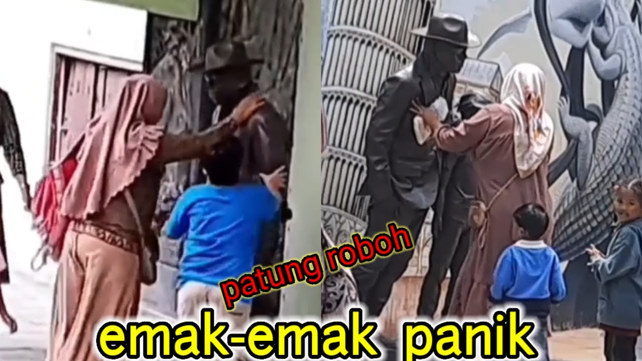 #cowboyprank||funny moment prank statue collapse || best reactions  || prank patung hidup