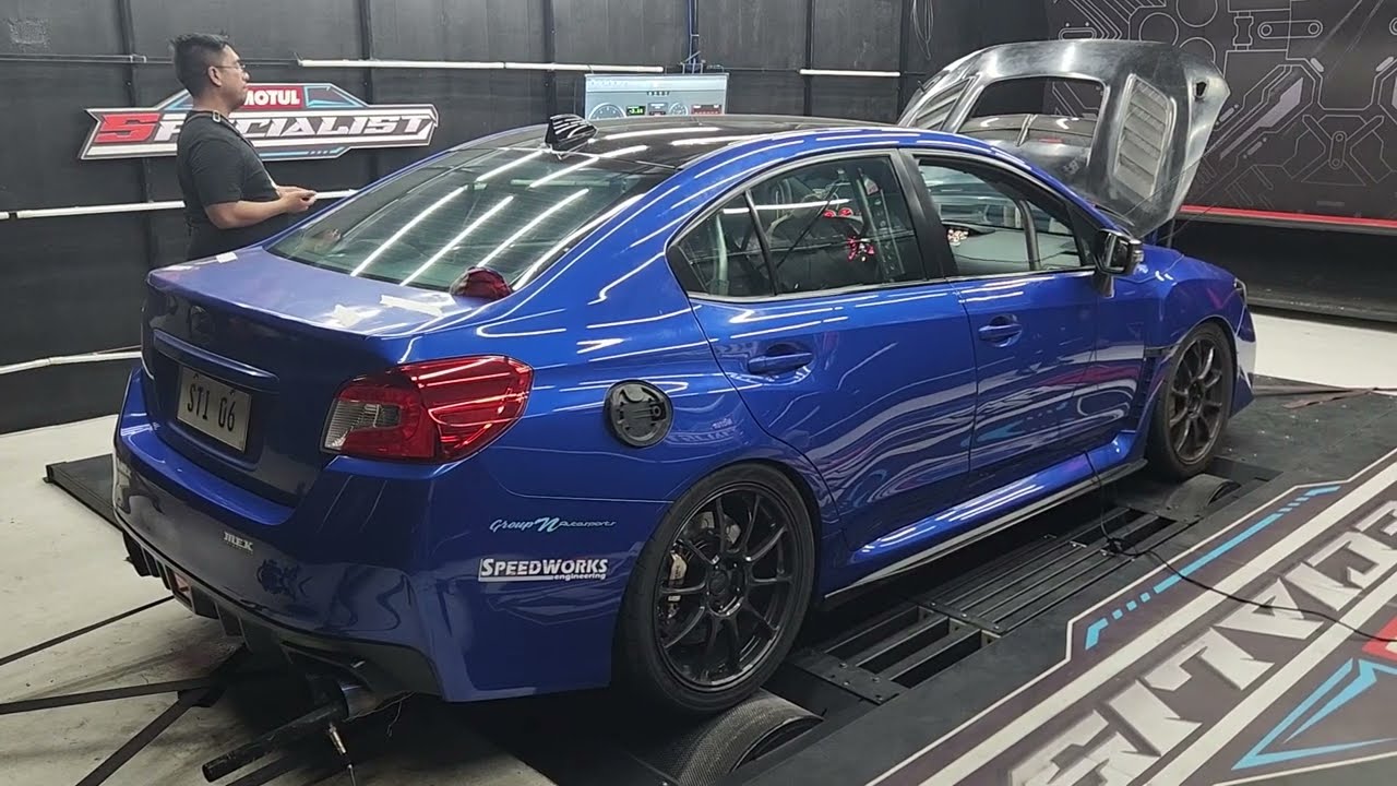 Subaru WRX STI with a Garrett G30-900 on the dyno.