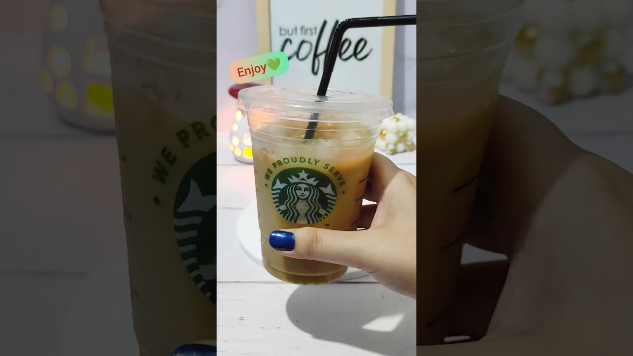 How To Make Starbucks Iced Sugar Cookie Almond Milk Latte✨with sugar cookie syrup recipe #starbucks