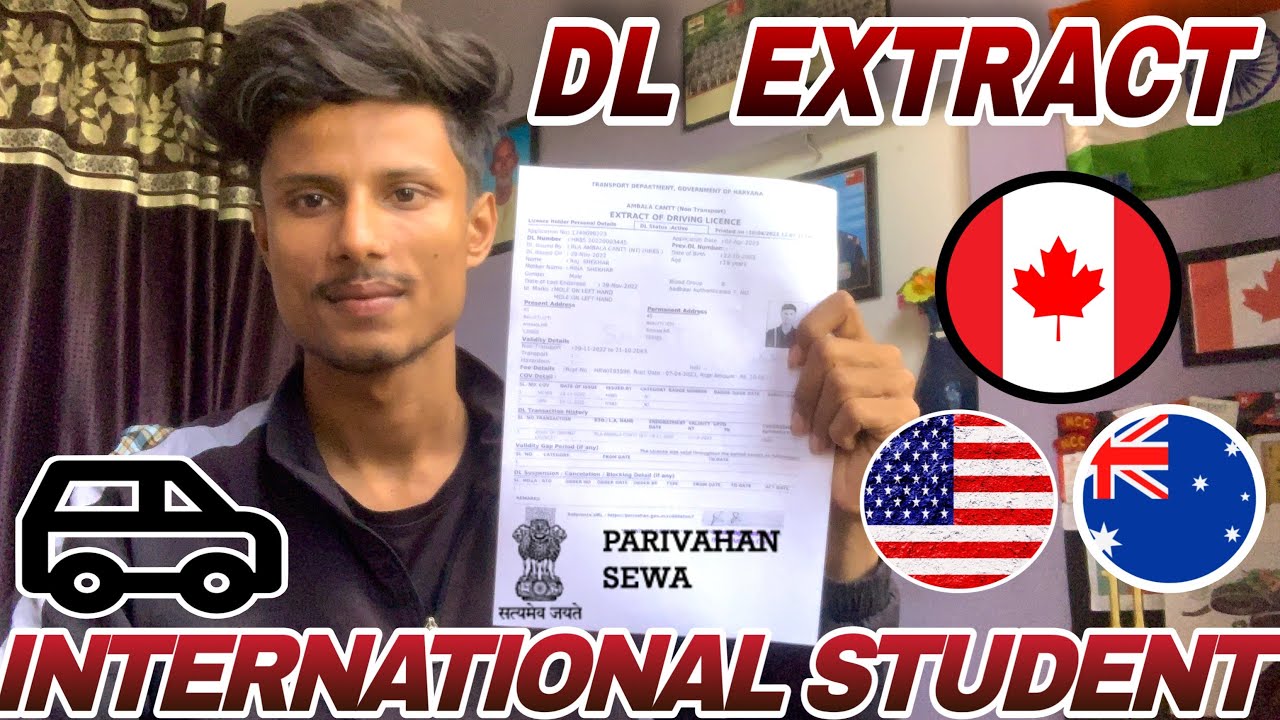 🇨🇦 How To Apply DL Extract For Canada Online || International Student || Parivahan || 2023 🇨🇦