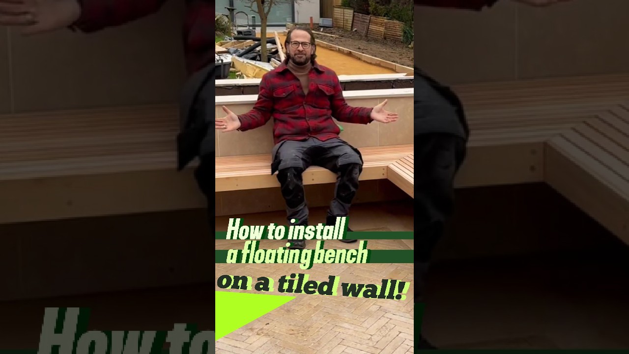 how to install a floating bench on a tiled wall
