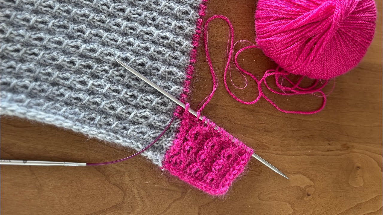 So strickst du die Kante beim Ros V-Shawl
