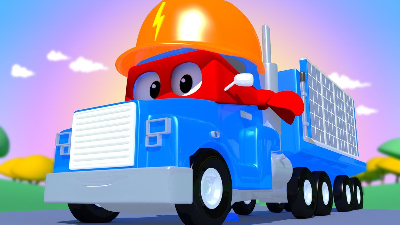 desene cu camioane pentru copii -  Camionul solar - Super Camionul Carl &icirc;n Orasul Masinilor 🚚 ⍟