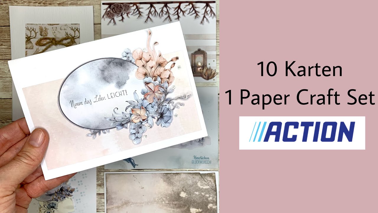 Action • 10 Karten 1 Paper Craft Set • Kartenideen