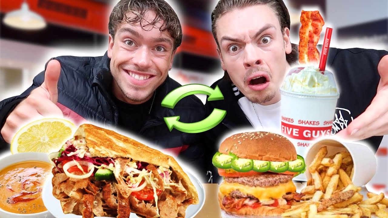 Wir TAUSCHEN unsere RESTAURANT BESTELLUNGEN für 24 Stunden (mit meinem Bruder)