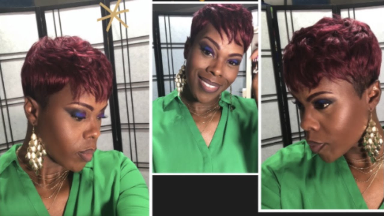 Short Quick Weave on My TWA/ pixie/ Milky Way 27 pieces/ color 530
