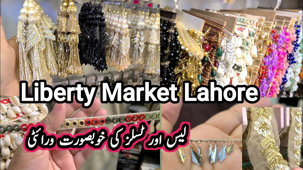 Liberty Market Lahore/Latest Designs Laces And Tassals2024/Beautiful Arrangment On Designer Dresses