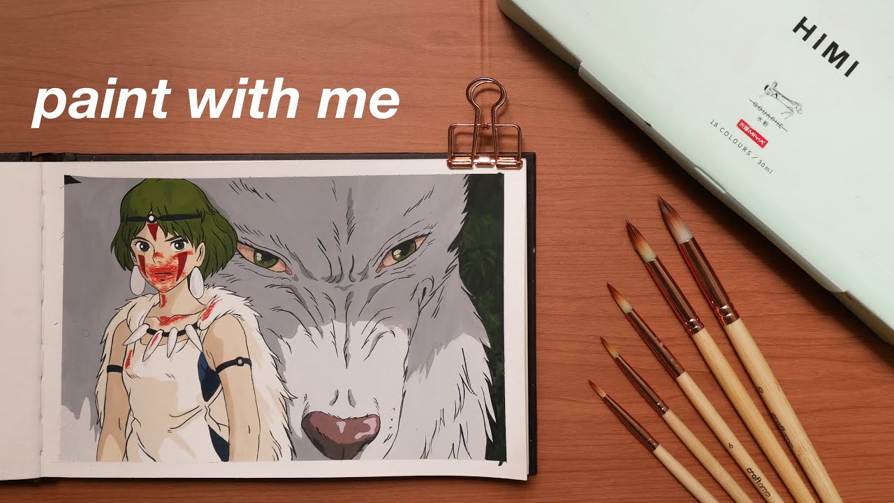 🌙 painting studio ghibli scenes // princess mononoke ft. craftamo