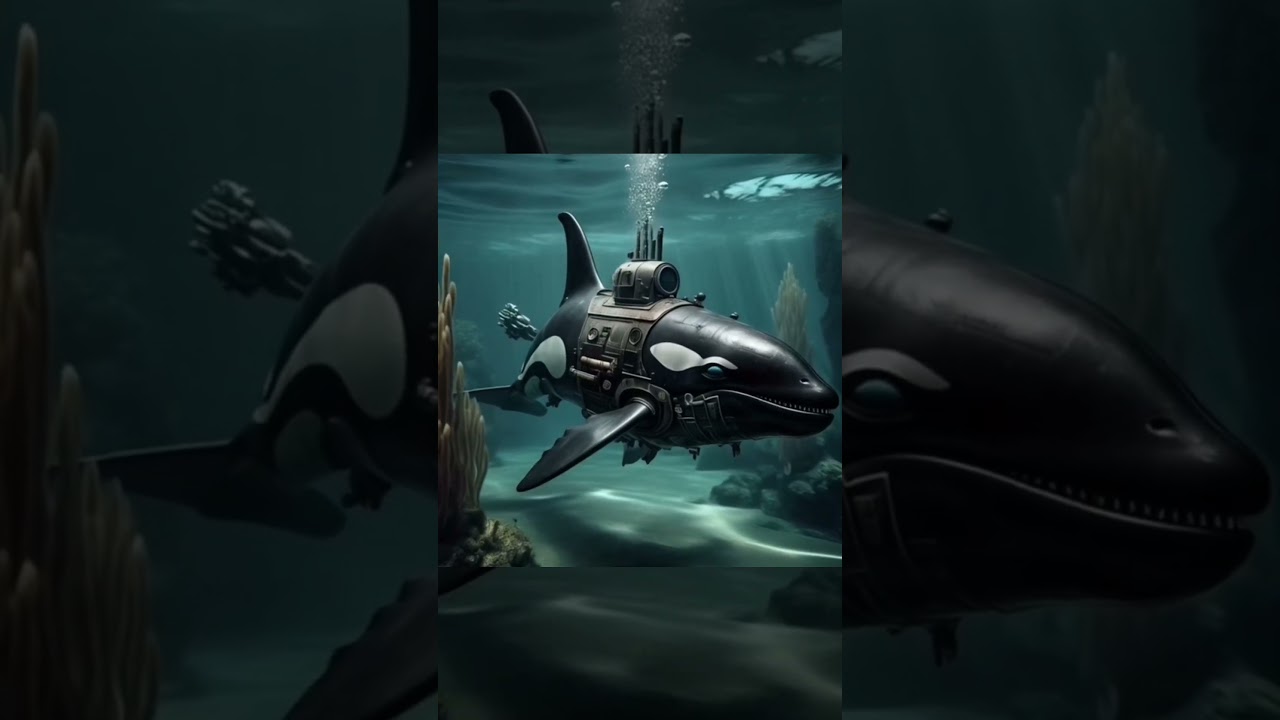 killer whale + submarine #animals #ai #shorts #secretanimal