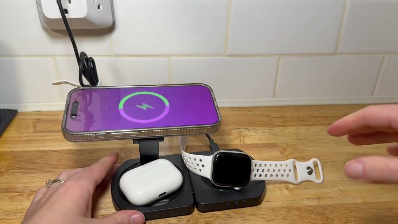 3-in-1 Magnetic Wireless Charger Stand | Foldable MagSafe Charging Station Setup