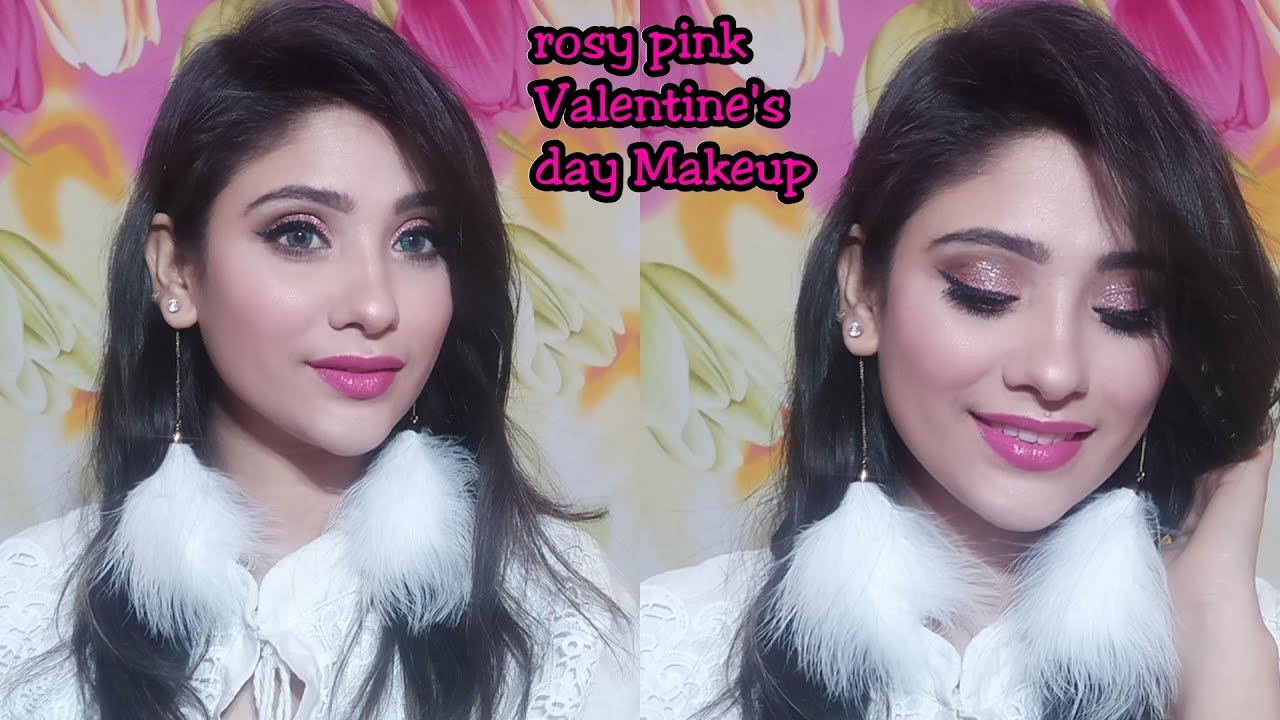 Glittery Rosy pink Valentine's day Makeup || shystyles