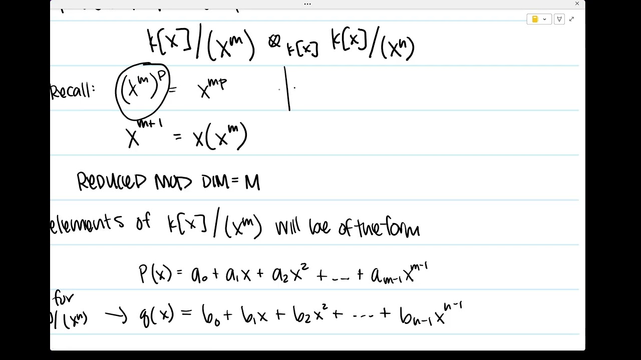 Computing Tensor Products of Finite Dimensional Vector Spaces as Poly-Rings - Algebra Prelim Prep