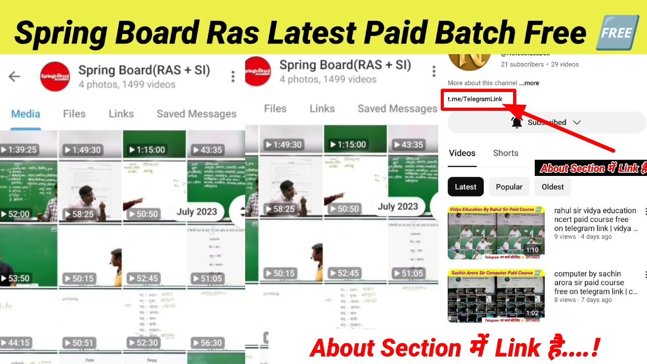ras springboard classes telegram link | springboard academy free courses telegram link