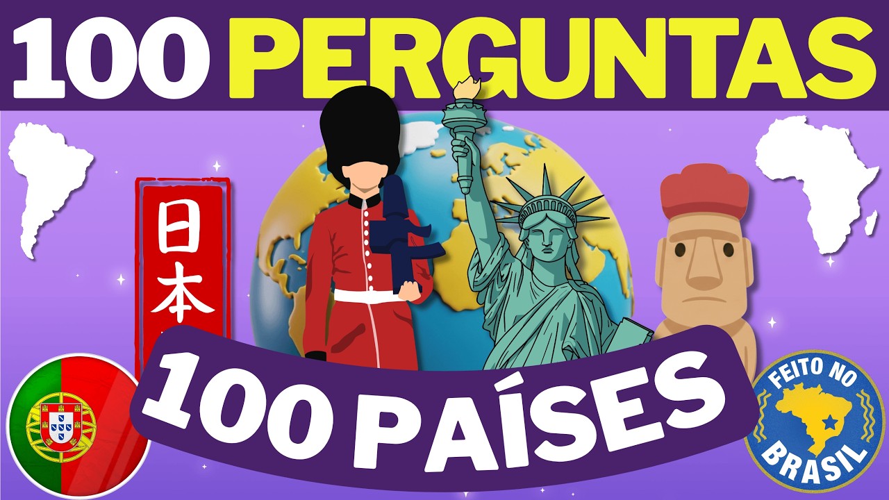 🌏 QUIZ 100 PAÍSES | 1 PERGUNTAS SOBRE CADA | ACEITA O DESAFIO? Quiz Geografia | 🇧🇷🇧🇷