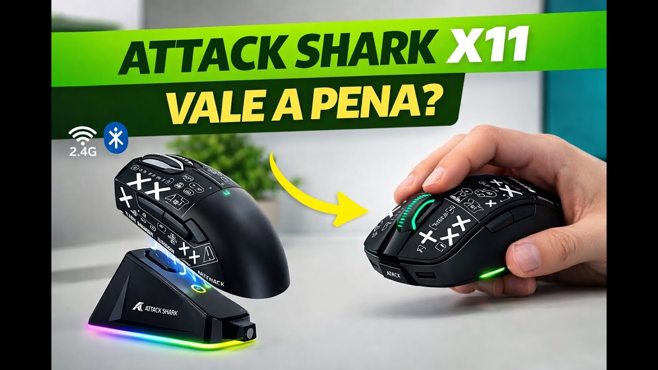 ANÁLISE MOUSE GAMER SEM FIO MAIS FAMOSO DO MOMENTO E GOSTEI MUITO, ATTACK SHARK X11