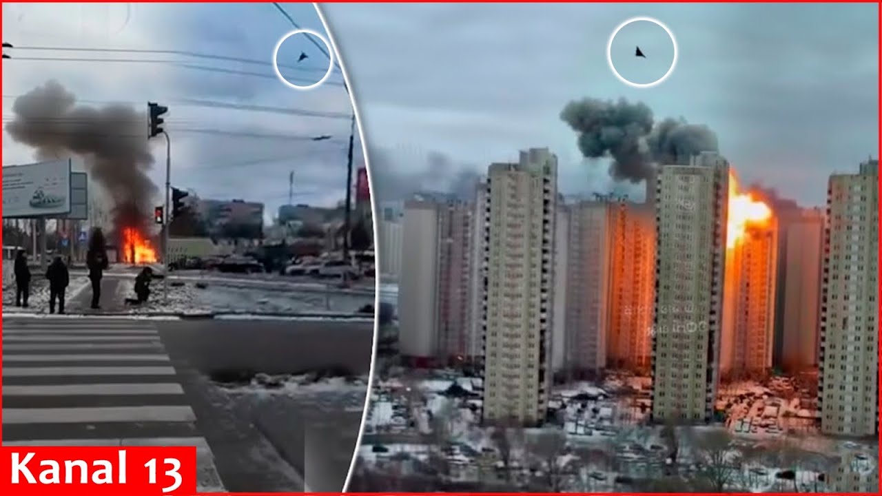 Момент массированного нападения на Киев: Россия запустила 500 беспилотников и 40 ракет &mdash; столицу ...