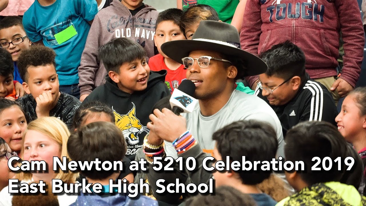 Cam Newton at the 5210 Celebration 2019 - East Burke High School