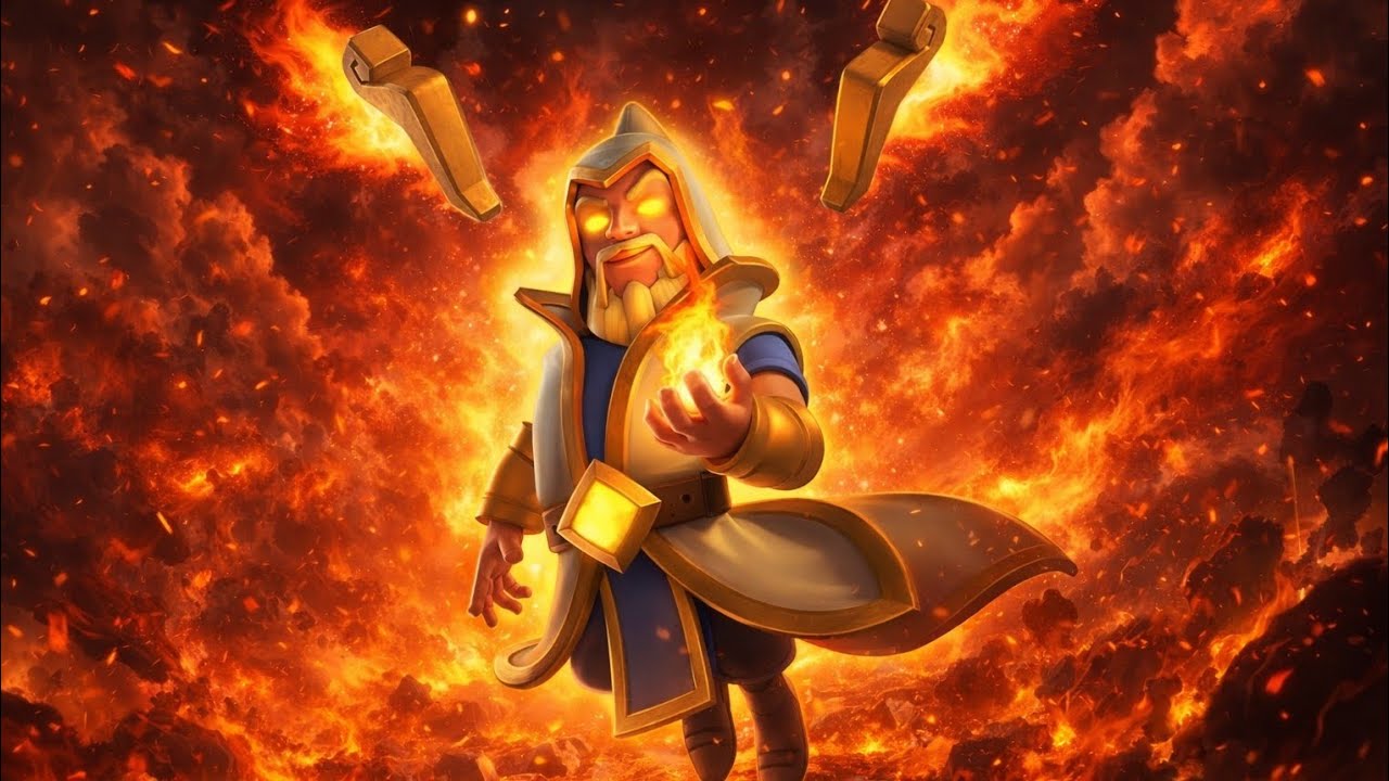 MAGO DE FOGO HERÓI+SPLASHYARD-CLASH ROYALE 