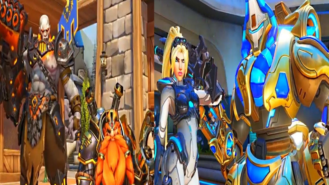 Overwatch - ALL NEW SKINS / SHOWCASE (Blizzard World Update)