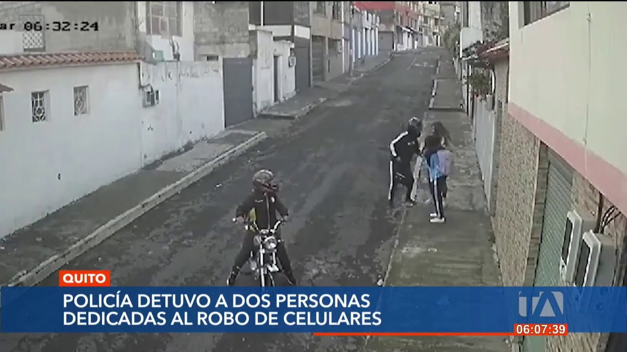 La Policía detuvo a dos personas que se dedicaban al robo de celulares en el sur de Quito