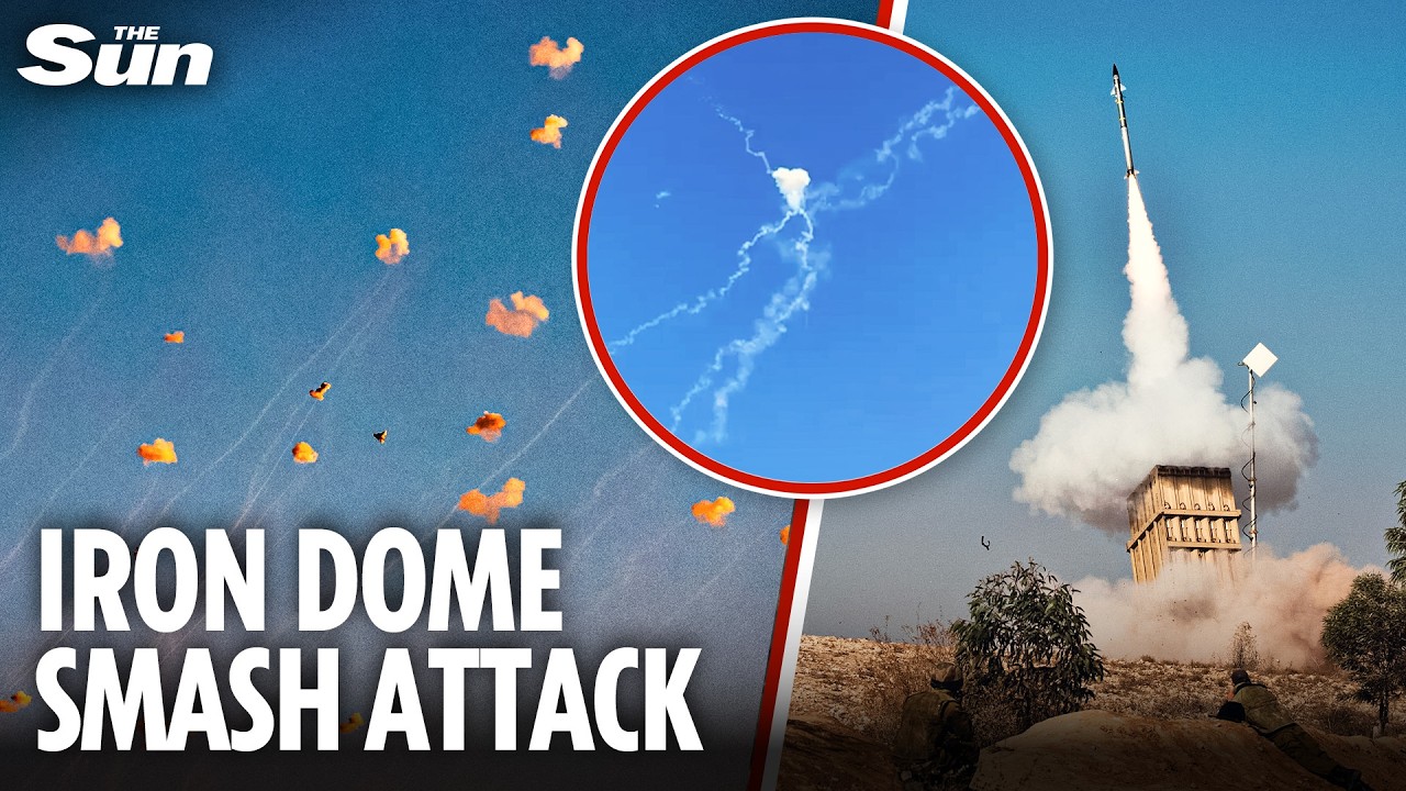 Dramatic moment Israel's Iron Dome OBLITERATES Iranian ballistic missiles at low altitude