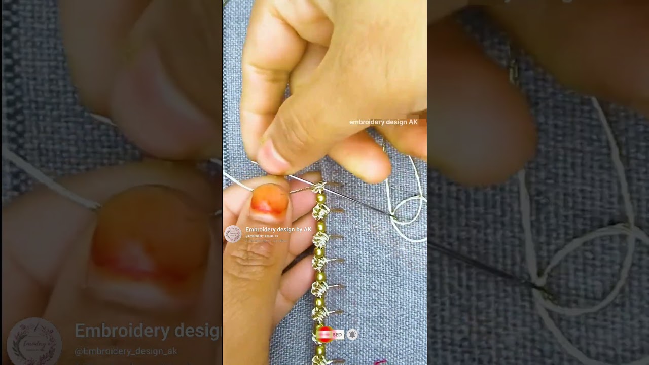 😍 Unique & golden border embroidery 🪡 design 