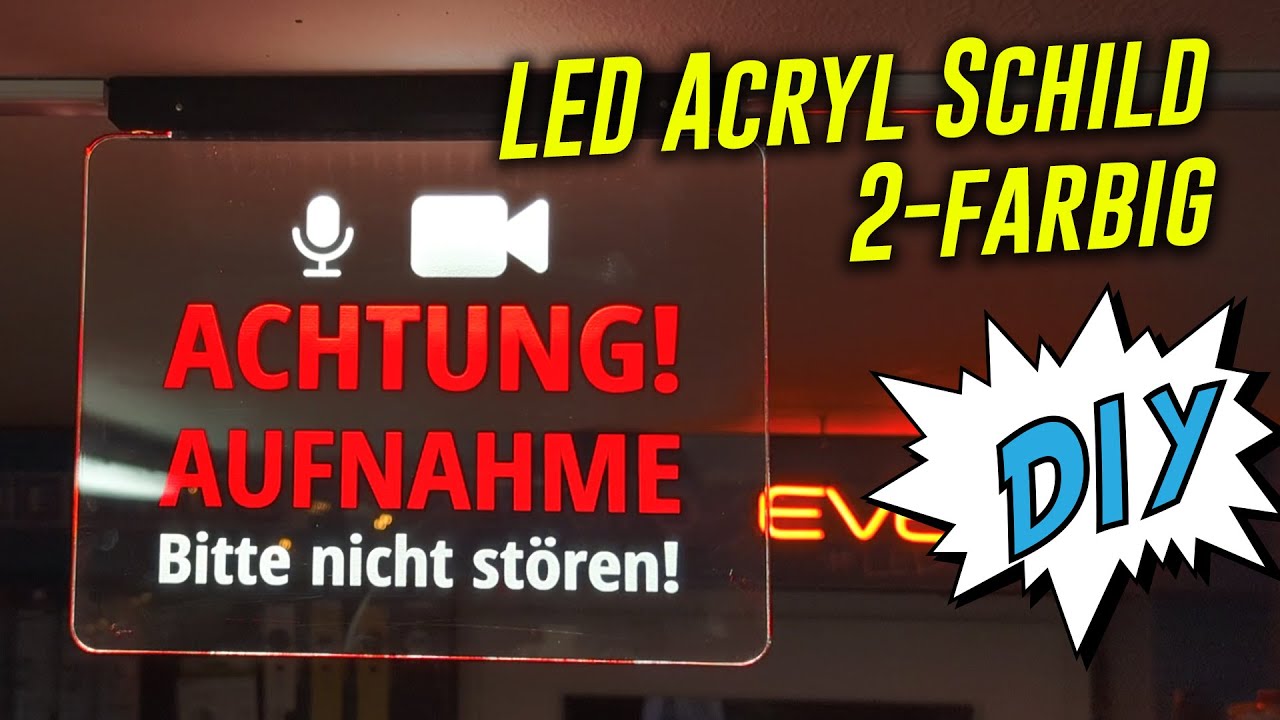 LED Acryl Schild mit 2 Farben - Laser/3D Druck