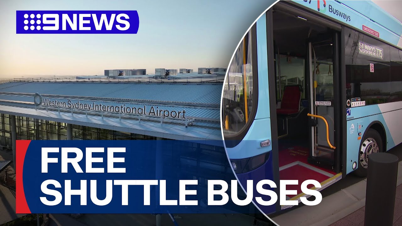 Buses connect St Marys to new Western Sydney Airport | 9 News Australia