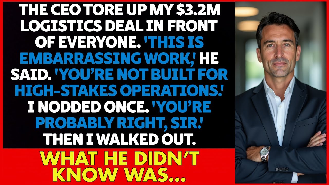 CEO TORE UP my $3.2M DEAL and called it EMBARRASSING — I nodded and WALKED OUT with a PLAN...