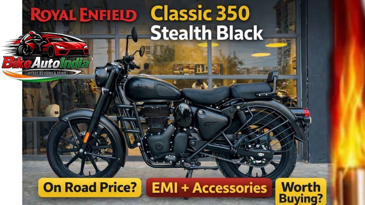 Royal Enfield Classic 350 Stealth Black On Road Price | EMI | Accessories | Full Review Hindi