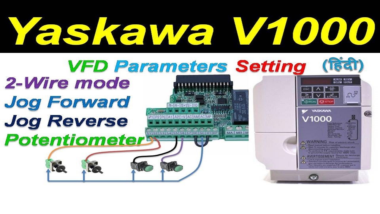 🔴yaskawa V1000 drive parameter setting | Jog forward reverse | 2 wire mode | potentiometer |Remote