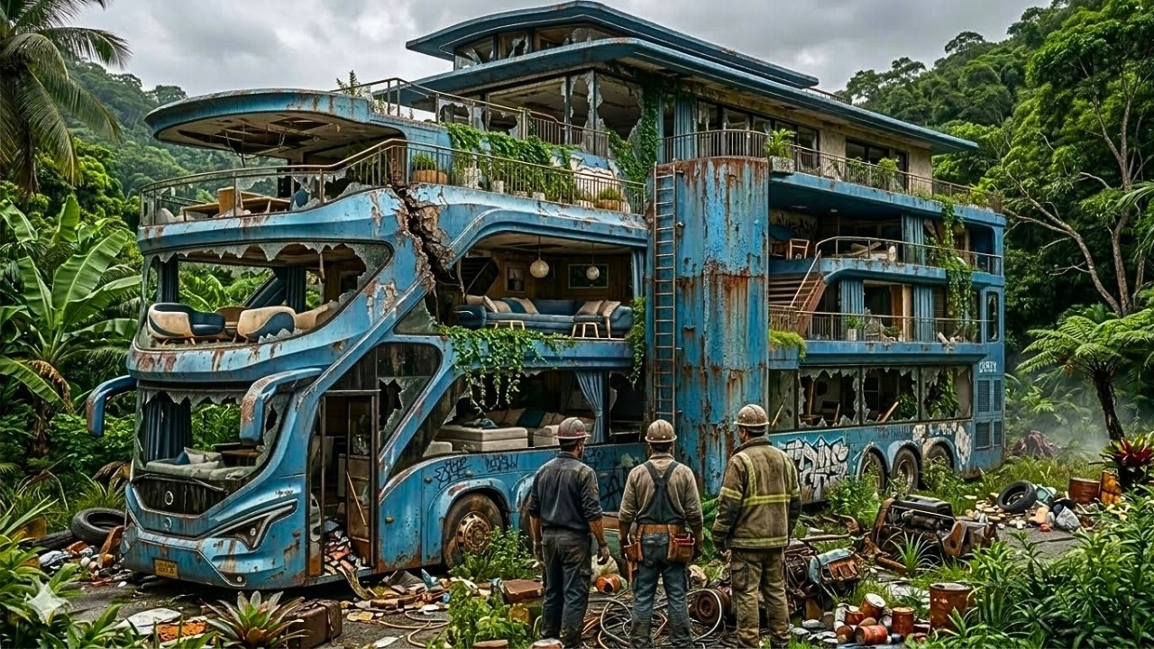 Transformando Un Autob&uacute;s Abandonado de 1925 En Una Lujosa Casa En El Bosque
