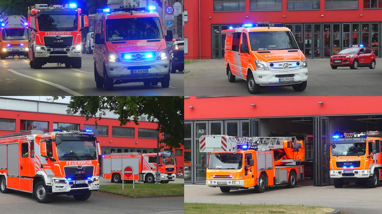 [FEUER] Einsatzfahrten Berufsfeuerwehr Freiburg im Breisgau zu verschiedenen Einsätzen
