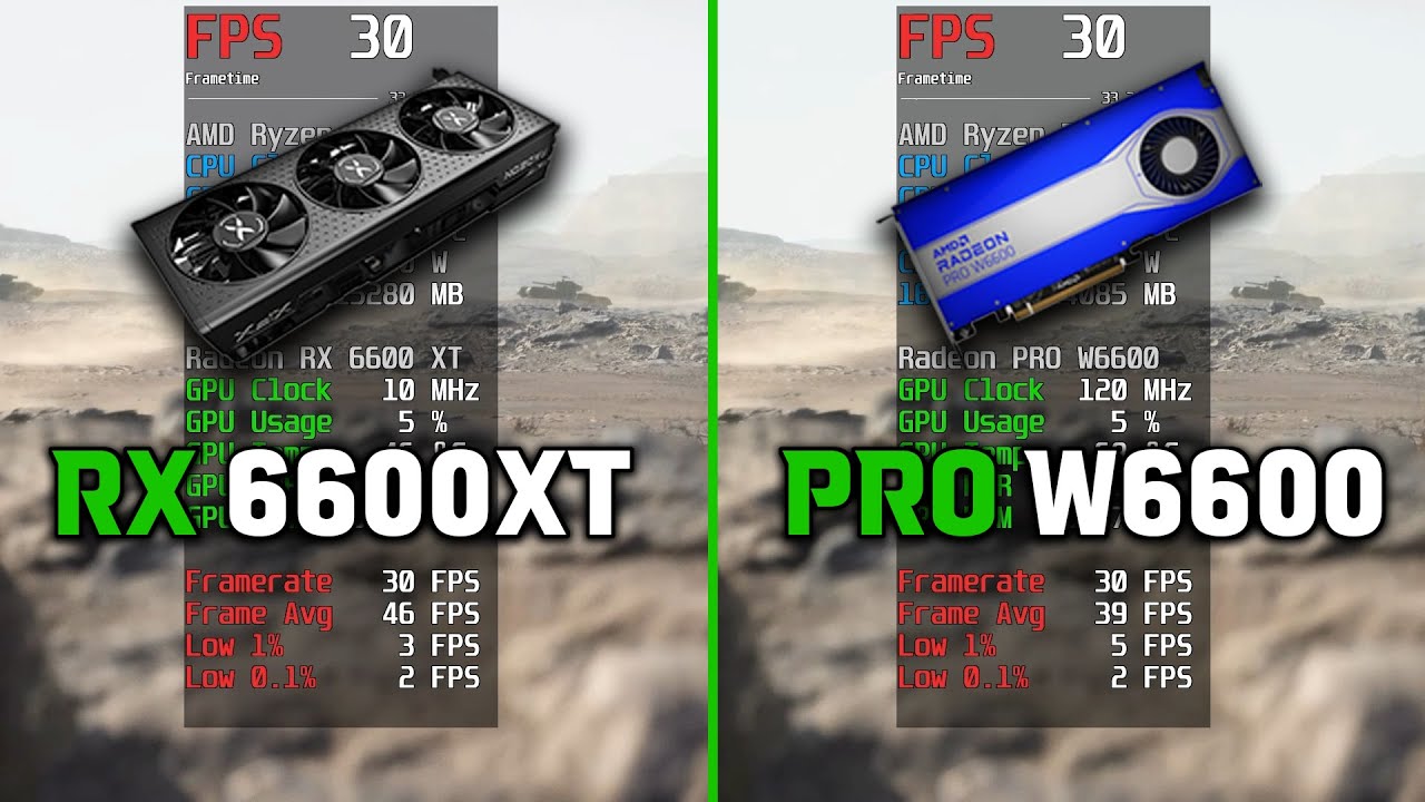 Radeon PRO W6600 vs Radeon RX6600XT | Test in 9 Games | 1080p