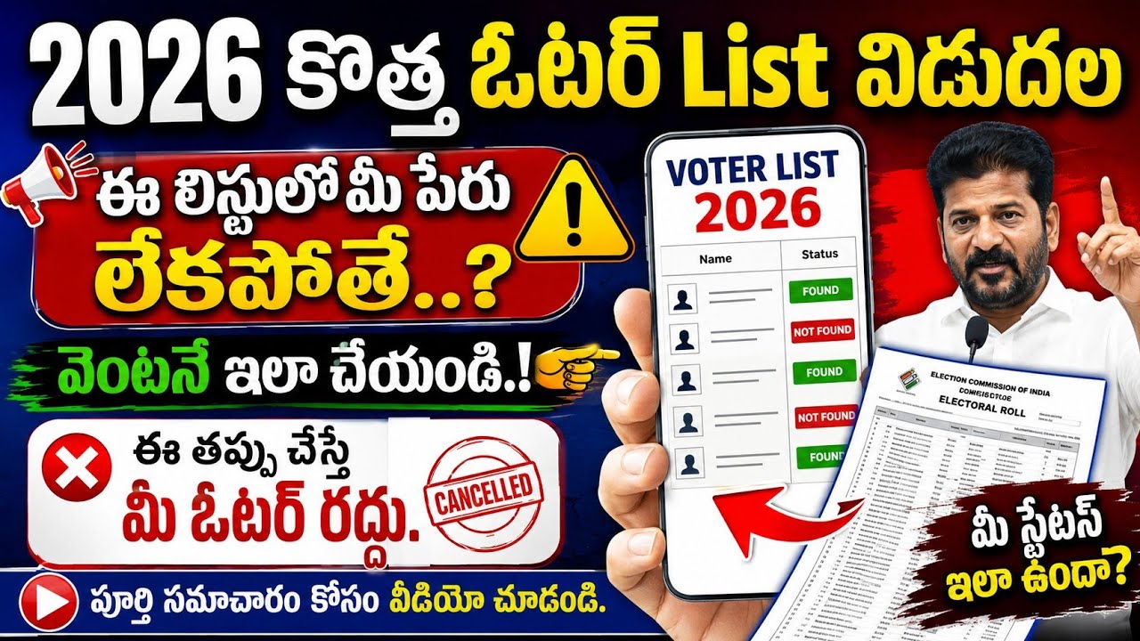 SIR Draft Roll 2026 Telangana Voter List Name Search | PDF Download | Name Missing? Form 6