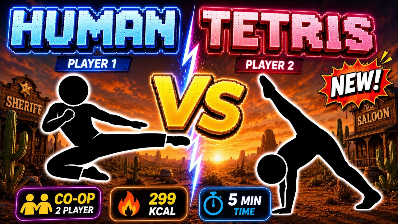 LAST TO FALL WINS! 🏆 1v1 Human Tetris Battle (2 Players) | Immersive Interactive Warm-Up