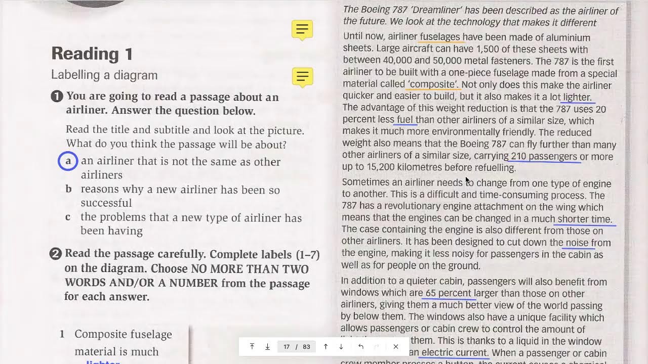 LIVE: IELTS Reading - Getting from A to B - The Boeing 787