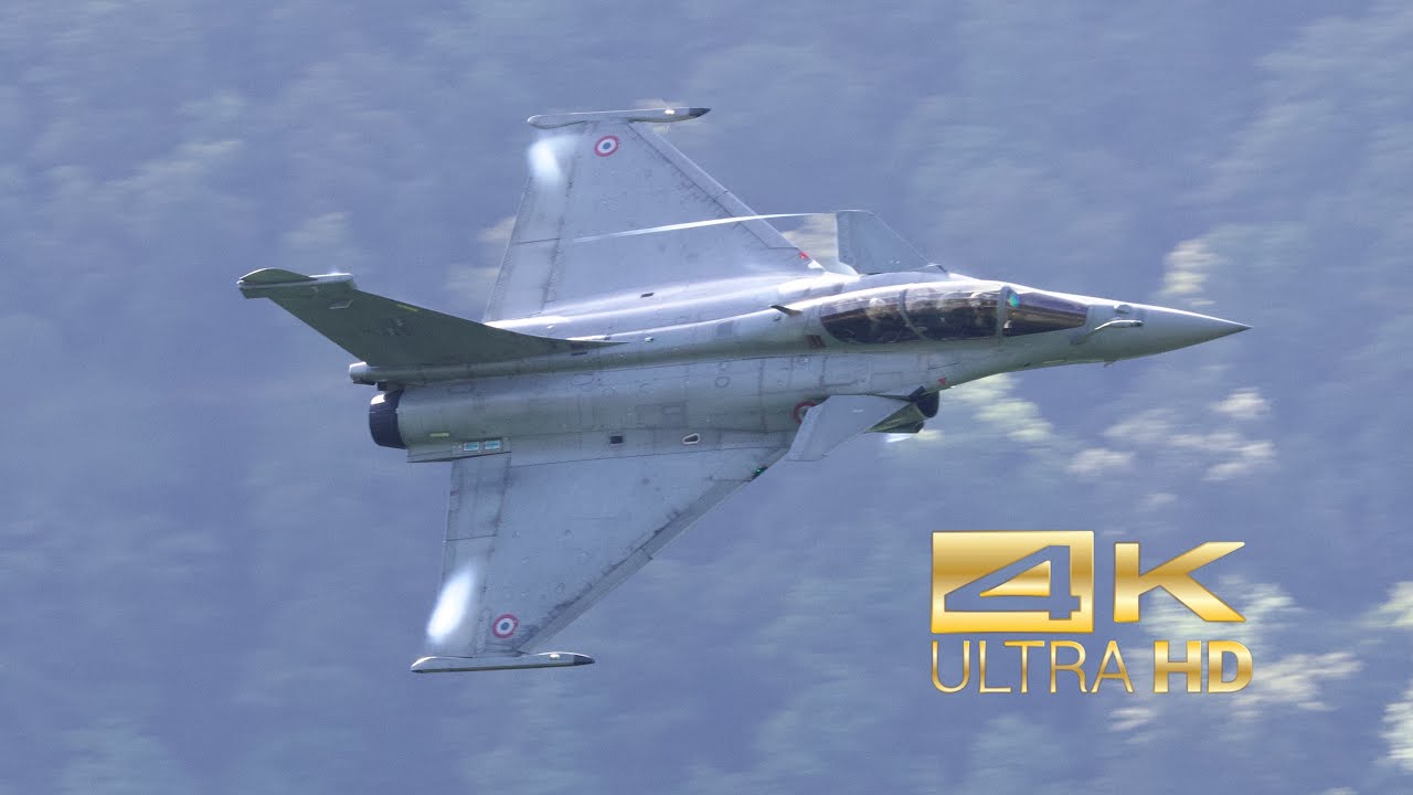 (4K) Dassault Rafale B from French Air Force 4-HF flying Display Mollis AirBase ZigAirMeet 2023