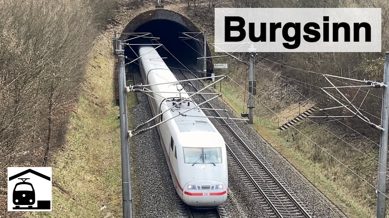 Bahnhof Burgsinn: Bestands- und Schnellfahrstrecke harmonisch nebeneinander [Fulda-Main-Bahn]