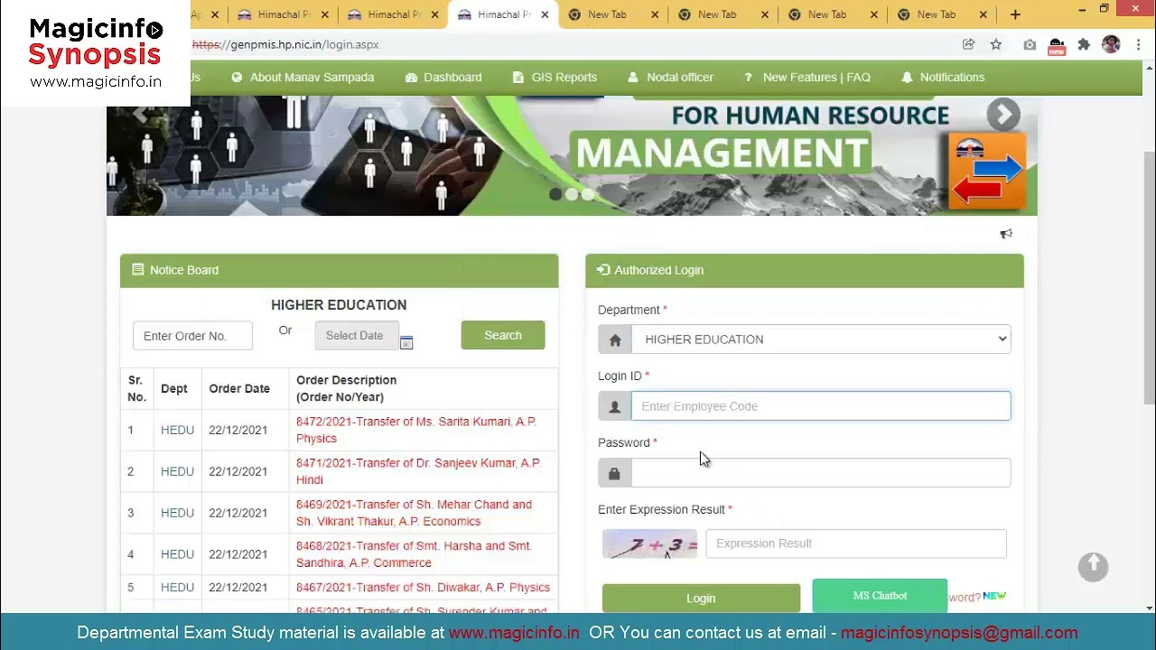 How to apply online for hp departmental exam through Manav Sampada website