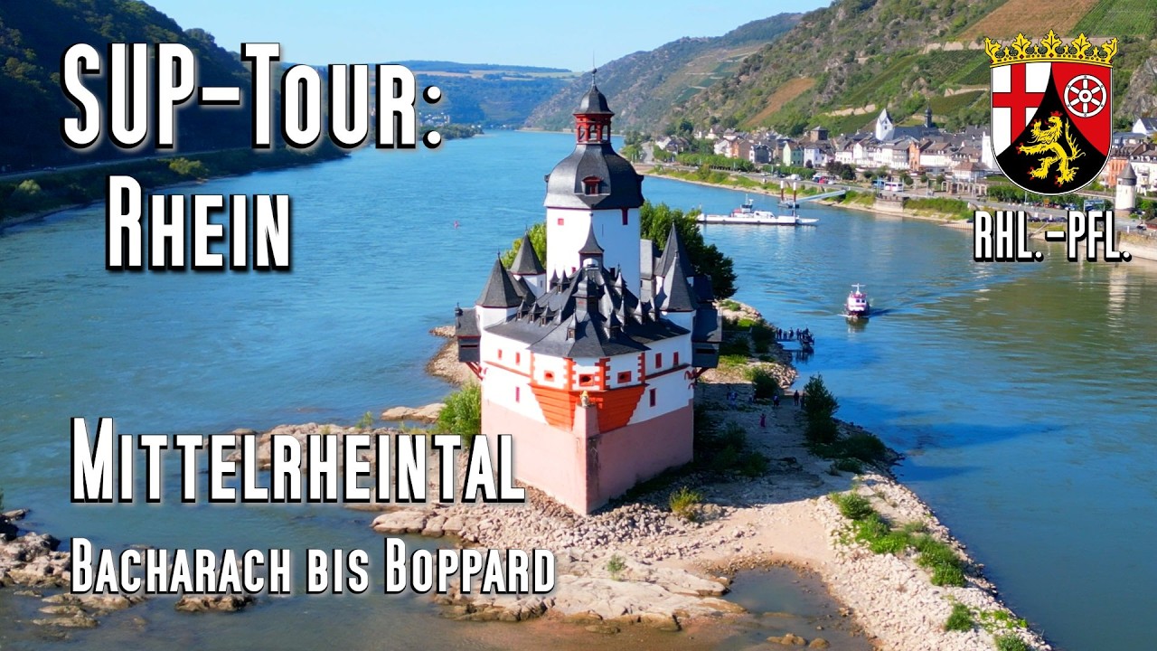 SUP-Tour: Mittelrhein, Bacharach bis Boppard mit dem Standuppaddle, Kajak, Kanu, UNESCO Weltkultur